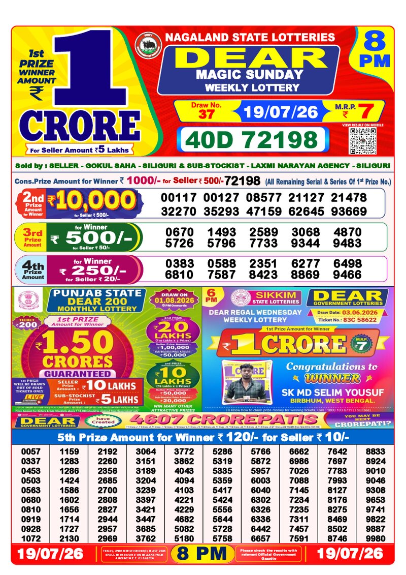 8:00 PM Lottery Result