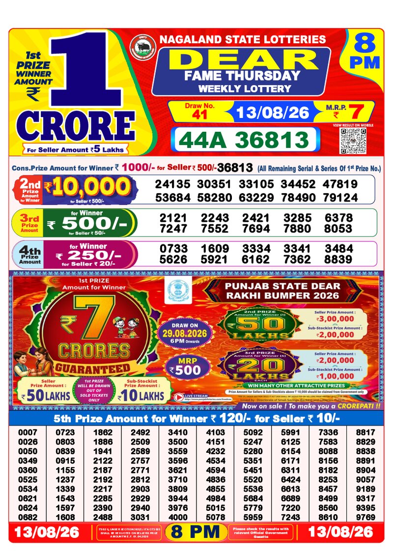 8:00 PM Lottery Result