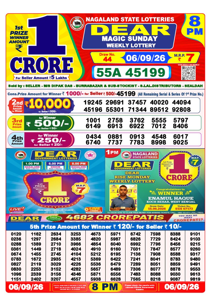 8:00 PM Lottery Result