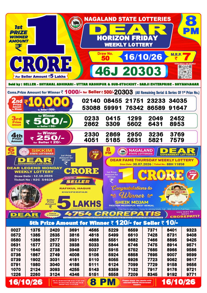 8:00 PM Lottery Result